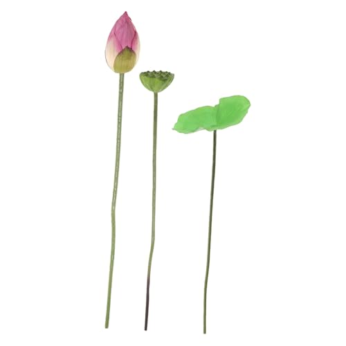 Cabilock Künstlicher mit Blüte und Samenkapsel Wetterfestes Kunststoff-dekor für Teich Garten und Innenraum Natürliche Optik Langlebig und Wiederverwendbar von Cabilock