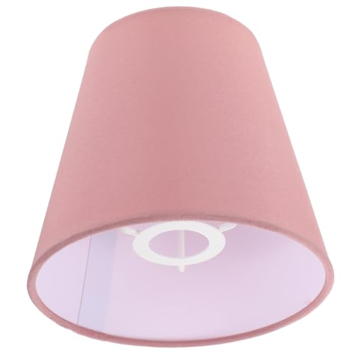Cabilock Lampenschirm aus Stoff Kronleuchter Lampenabdeckung Fasslampenschirm kleiner Lampenschirm Pendelleuchten Schatten Stoffschirm der Tischlampe Nachttisch Metall Rosa von Cabilock