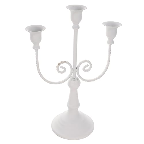 Cabilock Lange Kerzenlestickdekoration Verjüngter Kerzenhalter Säule Kerzenstab Multi -Kronleuchter Kerzenhalter Hoher Indoor -Outdoor -Kerzenhalter Gold Kerzenhalter Retro Arm White Eisen von Cabilock