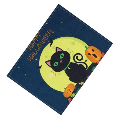 Cabilock Leinen Tischsets Für Halloween Aus Baumwolle Und Leinen Als Tischdecke Und Partyzubehör in Schwarz Cabilock Leinen Tischsets Für Halloween Aus Baumwolle Und Leinen Als Tischdecke Und Partyzubehör in Schwarz von Cabilock