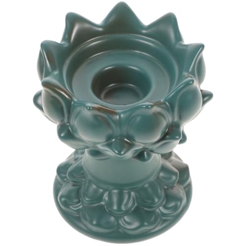 Cabilock Antiker Lotus Kerzenhalter Aus Keramik Buddha Deko Handgefertigt Harmonisches Zuhause Für Meditation Und Fotografie Retro Design Einfache Handhabung von Cabilock