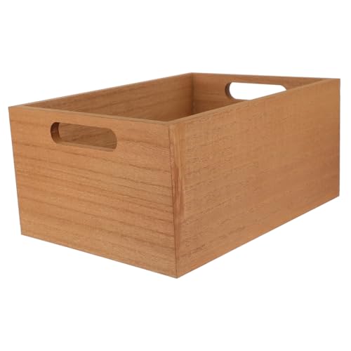 Cabilock Massive Holzbox für Kosmetik Aufbewahrung Multifunktionale Desktop Organizer für Bücher Magazine und Kratzfest Vintage Design für Zuhause und Büro von Cabilock