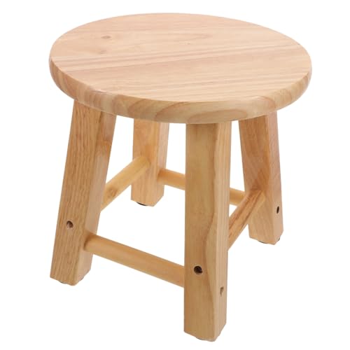 Cabilock Massiver Hocker Klein rutschfest Niedriger Sitzhocker für Bad und Kinderzimmer Stabiles Naturholz Tragbar Vielseitig Einsetzbar von Cabilock