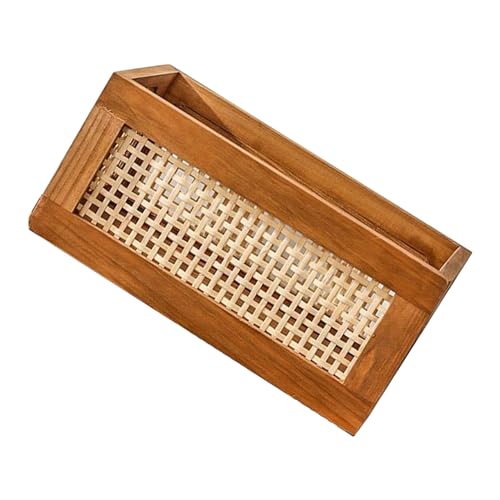 Cabilock Massivholz Aufbewahrungskorb mit Henkel Retro Gewebter Organizer für Kosmetik und Kleinteile Großer Sundries Holder für Zuhause Wohnzimmer Badezimmer von Cabilock