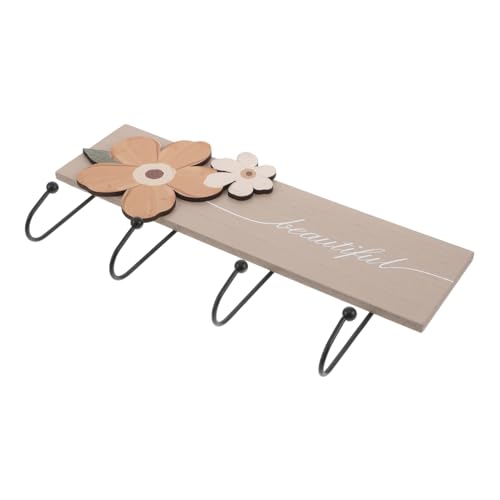 Cabilock Massivholzkleiderbügel Wandgarderobe mit Haken Kleiderregalhaken dekorative Haken Strumpfbügel zum Aufhängen von Mänteln für Mäntel hölzern Khaki von Cabilock