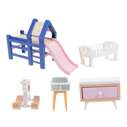 Cabilock Maßstab Stabiles Babybett Rutschbahn Schaukelpferd Kinderstuhl Teiliges Zubehör für Kreatives Rollenspiel und Kindgerechtes Cabilock Maßstab Stabiles Babybett Rutschbahn Schaukelpferd Kinderstuhl Teiliges Zubehör für Kreatives Rollenspiel und Kindgerechtes von Cabilock