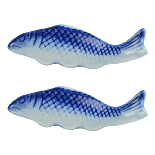 Cabilock Messerbänkchen 2 Stücke St?bchen Halter Keramik Fisch Essst?bchen Ablagen St?bchen St?bchenb?nke St?bchen Rest Besteckablage L?ffelablage Gabelablage für Küche Restaurant Tischdeko von Cabilock