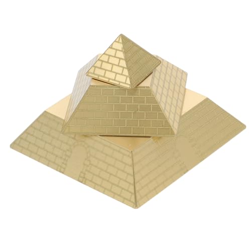 Cabilock Messing Pyramidenfigur Drehbare Ägyptische Pyramide Schreibtisch Dekoration Büro Kunsthandwerk für Zuhause und Arbeitsplatz von Cabilock