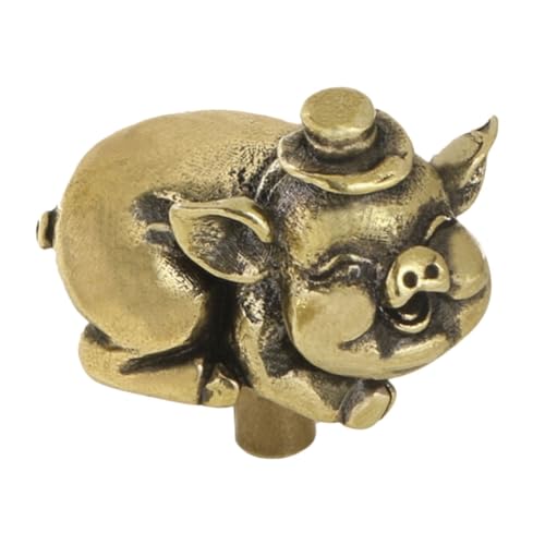 Cabilock Messing Türgriff Schwein Design Vintage Stil Dresser Handles für Küchenschränke und Kommoden Handliche Messinggriffe mit Glückssymbol Einfach Montierbar Dekorativer und Praktischer von Cabilock