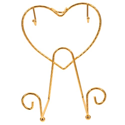 Cabilock Metall Tassenhalter Goldfarben Herzform Tisch Organizer für Teller Löffel Stabile Aufbewahrung und Dekoratives Display für Küche und Büro von Cabilock