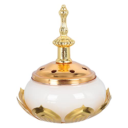 Cabilock Metall Weihrauchbrenner Lotus Form Vintage Räuchergefäß Arabischer Weihrauchbehälter Räucherschale Desktop Ornament für Wohnzimmer Deko Aromatherapie von Cabilock