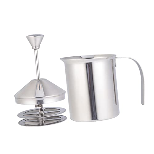 Cabilock Milchaufschäumer Aus Edelstahl Schaum Krug Blase Schäumend Milchmixer Milchbubbler Handmilchaufschäumer Manueller Milchaufschäumer Silver von Cabilock