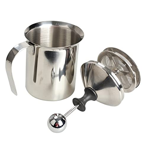 Cabilock Milchaufschäumer mit Doppeltem Mesh Handbetriebenes Milchkännchen für Latte Cappuccino und Hitzebeständiger Griff von Cabilock