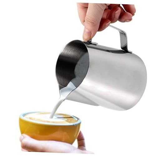 Cabilock Milchgießbecher Milchbecher Milchtank Milchbehälter für die Arbeit Wasserbecher kalte Kaffeemaschine capuccinomaschinen kaffepadmachichne coffe Kaffeegießkanne Tasse Milch gießen von Cabilock