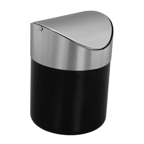 Cabilock Mini Abfalleimer Edelstahl mit Drehbarem Deckel Kleiner Schreibtisch mülleimer für Büro und Haushalt Kompakt Langlebig Leicht zu Reinigen Schwarz für Kleine Abfälle Cabilock Mini Abfalleimer Edelstahl mit Drehbarem Deckel Kleiner Schreibtisch mülleimer für Büro und Haushalt Kompakt Langlebig Leicht zu Reinigen Schwarz für Kleine Abfälle von Cabilock