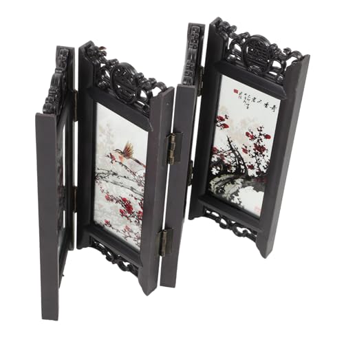 Cabilock Mini Chinesischer Faltbarer Bildschirm Dekorative Desktop-trennwand Mit Authentischem Design Für Wohnzimmer Und Büro Für Miniatur-szenen Und Raumteiler von Cabilock
