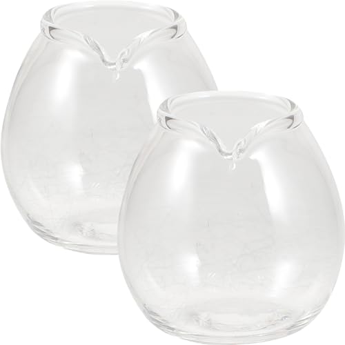 Cabilock Mini-Milchkännchen Aus Glas 2 Stück 20 Ml Milchkännchen Transparente Kaffeekannen Glas-Teemilchausgießer Mit Ausguss Für Café Bar Küche von Cabilock