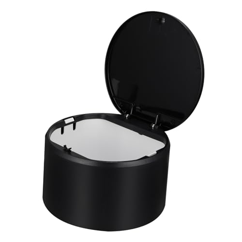 Cabilock Mini Mülleimer für Schreibtisch mit Deckel Press öffnung Wasserfest Leicht Stabil Schwarzer Desktop Abfalleimer für Büro Aufbewahrung von Kleinigkeiten und Abfall von Cabilock