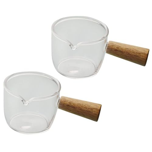 Cabilock 2Stücke Glas Milchbecher Klarer Glas Milchkrug für Kaffee Tee und Heiße Getränke Multi-use Milchbecher für Zuhause und Partys Perfektes für Freunde von Cabilock