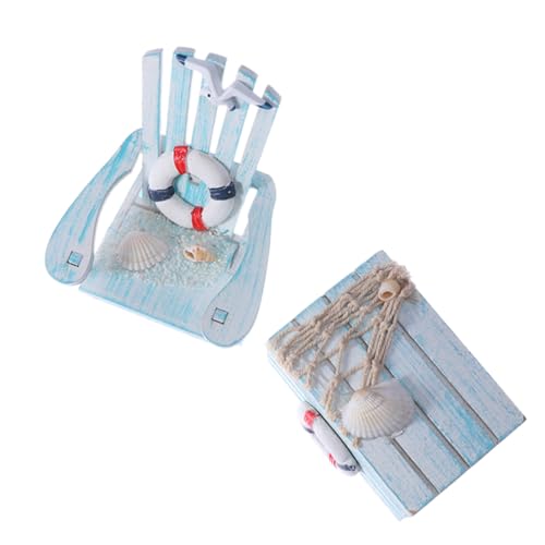 Cabilock Mini-strandkorb Miniatur Gartenstuhl Stranddekor Strandstuhl Ozeandekor Strandkörbe Für Erwachsene Nautisch Stuhlverzierung Aus Holz Mini Möbel Stuhl Plus Karton 2st Blue von Cabilock