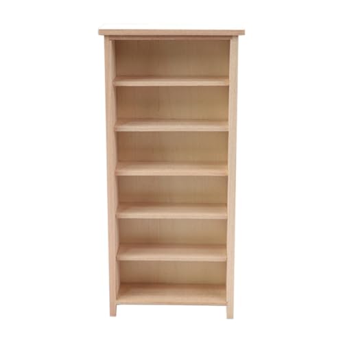 Cabilock Miniatur Bücherregal aus Holz Realistische Puppenhaus Dekoration Adorable Vertikale Möbel für Mini Szenen für Sammler und Modellbegeisterte von Cabilock