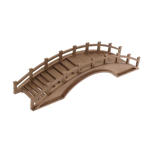 Cabilock Miniatur Holzbrücke Arch Bridge aus Massivem Holz Antike Gartenfigur für DIY Moosgarten Miniatur Feengarten Deko Bonsai Pflanzen Topf Ornament Terrarium Geeignet von Cabilock