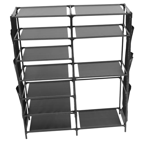Cabilock Multi Lagen Schuhregal mit Seitentasche aus Metall und Vliesstoff Großer Schuhorganizer für Wohnzimmer Platzsparendes Schuhaufbewahrungsregal Einfacher DIY Aufbau Schwarz Cabilock Multi Lagen Schuhregal mit Seitentasche aus Metall und Vliesstoff Großer Schuhorganizer für Wohnzimmer Platzsparendes Schuhaufbewahrungsregal Einfacher DIY Aufbau Schwarz von Cabilock
