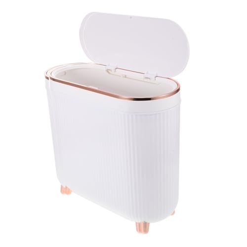 Cabilock Narrow Bathroom Trash Can mit Deckel Schlanker Abfallbehälter für Enge Räume Modernes Design Stilvoll und Praktisch für Bad Toilette und Gäste-wc Leicht zu Reinigen Trendbewusst von Cabilock