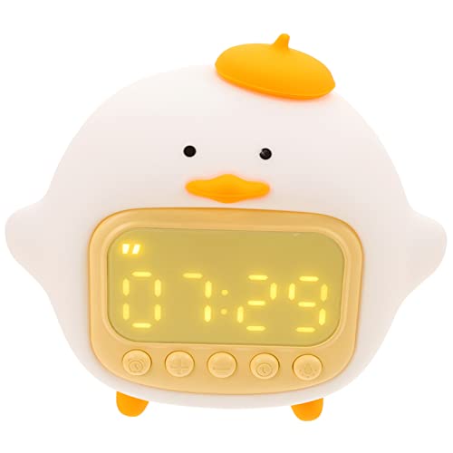 Cabilock Niedliche LED Nachtlicht Wecker mit Digitaler Anzeige USB Wiederaufladbar Multifunktionale Schlafzimmer Lampe Praktische Tischuhr mit Alarm und Dekorativem Design von Cabilock