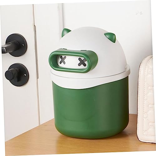 Cabilock Niedlicher Panda Tischabfalleimer mit Deckel Mini Desktop Mülleimer Tragbarer Kunststoff Müllbehälter für Zuhause Büro Schreibtisch Kompakter Aufbewahrungsbehälter in Dunkelgrün Cabilock Niedlicher Panda Tischabfalleimer mit Deckel Mini Desktop Mülleimer Tragbarer Kunststoff Müllbehälter für Zuhause Büro Schreibtisch Kompakter Aufbewahrungsbehälter in Dunkelgrün von Cabilock