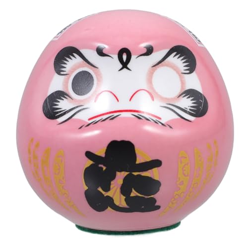 Cabilock Ornamente Fortunea Darum Maskottchen Japanische -Figur -reichtumsstatue Traditionelle Japanische Puppe Traditionelle Zen-Puppe -Puppe Wackelt Rosa Keramik von Cabilock
