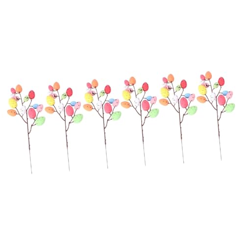 Cabilock Osterei Am Stiel 6 STK Osterei-stecklinge Ostereierdekoration Osterparty-Girlande Boho- Künstliche Blumen Blumenarrangement Ei Ostereier-einsätze Selbstgemacht Schmücken Korb von Cabilock
