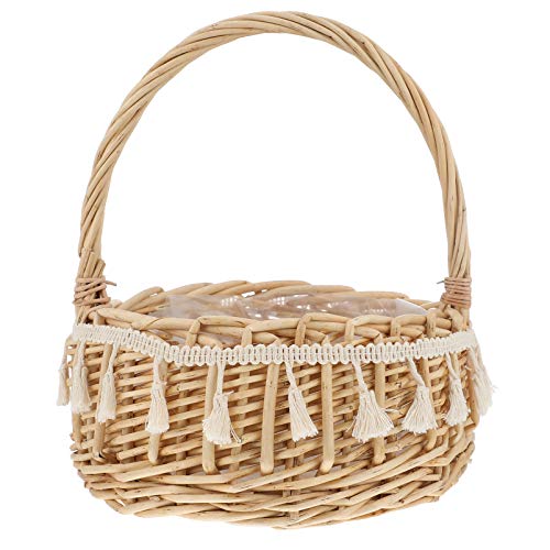 Cabilock Ostern K Rbe Blumenmädchen Blumenkorb Mit Rattan Picknickkorb Blumenkorb Obstkorb Aufbewahrungskorb Rattan Blumenkinder gewebte für Ostern K Rbe von Cabilock