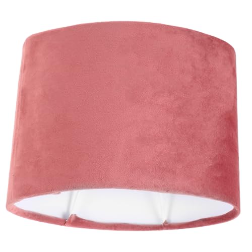 Cabilock Ovaler Lampenschirm aus Samtigem Stoff Ersatz Lampenschirm für Tischlampe Einfache Installation Modernes Design Geeignet für Nachttisch und Schreibtischlampen Braunrot von Cabilock