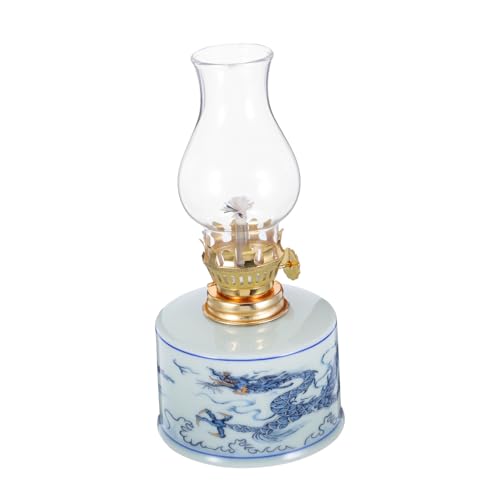 Cabilock Petroleumlampe Vintage Glas Außenlaterne Petroleumlampenkammer Klare Petroleumlampen Retro-petroleumlampe Öllaterne Lampe Chinesischen Stil Tempel-öllampe von Cabilock