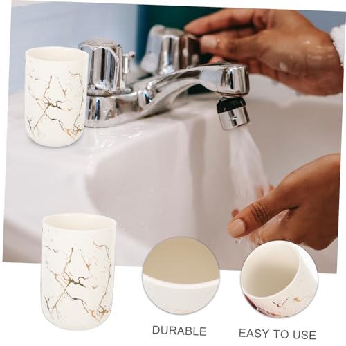 Cabilock Praktischer Marmormuster Aufbewahrungsbecher aus Keramik für Zuhause und Bad Vielseitiger Trink Mundspülbecher mit Glatter Oberfläche Leicht zu Reinigen Weiß Cabilock Praktischer Marmormuster Aufbewahrungsbecher aus Keramik für Zuhause und Bad Vielseitiger Trink Mundspülbecher mit Glatter Oberfläche Leicht zu Reinigen Weiß von Cabilock