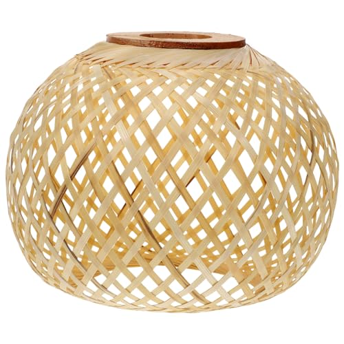 Lampenschirm Hängelampe Stehlampe Boho Rattan: Papierlampenschirm Pendelleuchtenschirm Hängend Laterne Tischleuchte Ersatzschirm Zubehör für Tischlampe Hängeleuchten Deckenlampe von Cabilock