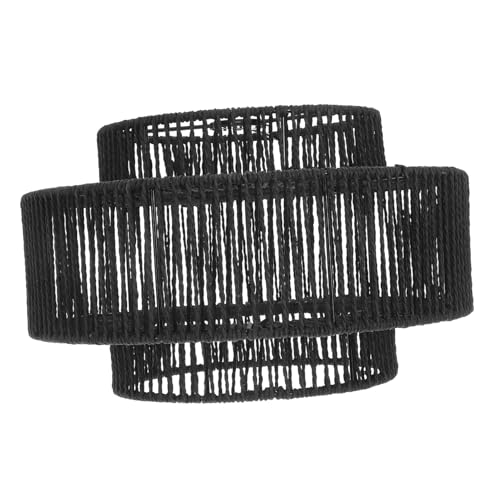 Cabilock Rattan Pendelleuchten Lampenschirm Handgewebter Papierseil Lampenschirm für Boho Stil Leichte und Einfach zu Installierende Hängelampe für Wohnzimmer Restaurant Schwarz Cabilock Rattan Pendelleuchten Lampenschirm Handgewebter Papierseil Lampenschirm für Boho Stil Leichte und Einfach zu Installierende Hängelampe für Wohnzimmer Restaurant Schwarz von Cabilock