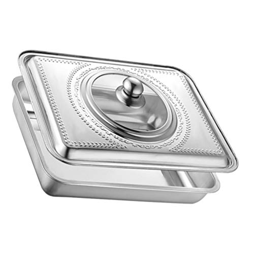 Cabilock Rechteckige Pfannendeckel Universeller Topfdeckel Universal Topfdeckel Universelles Pfannendeckel-ektangle Metalltopfdeckel Käseschmelzkuppel Glastopfdeckel Pfannenabdeckung Dampf von Cabilock