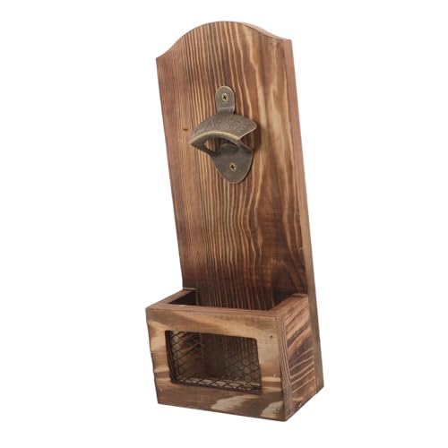 Cabilock Retro Wand Flaschenöffner aus Holz mit Flaschenverschluss Sammler Stilvolles Bar Werkzeug für Küche Restaurant und Partys Rustikales Design für Müheloses Öffnen und Aufbewahrung von Cabilock