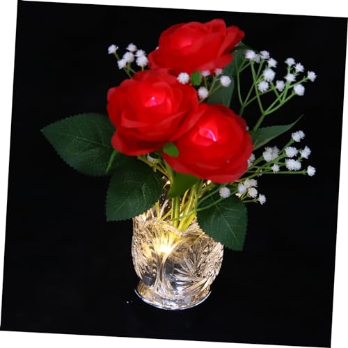 Cabilock Rose Licht Moderne Tisch Lampe Blumen Blume Vase Licht Für Schlafzimmer von Cabilock