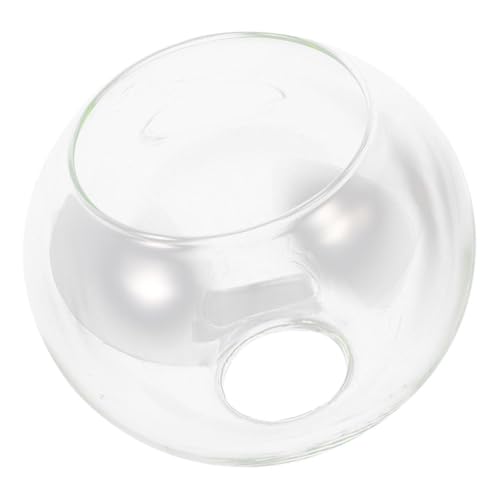 Cabilock Runder Glaskugel Lampenschirm Ersatz Doppelöffnung Transparent Pendelleuchte Lampenschirm Deckenleuchte Vintage Design Einfach zu Reinigen Elegant für Innenbereiche von Cabilock