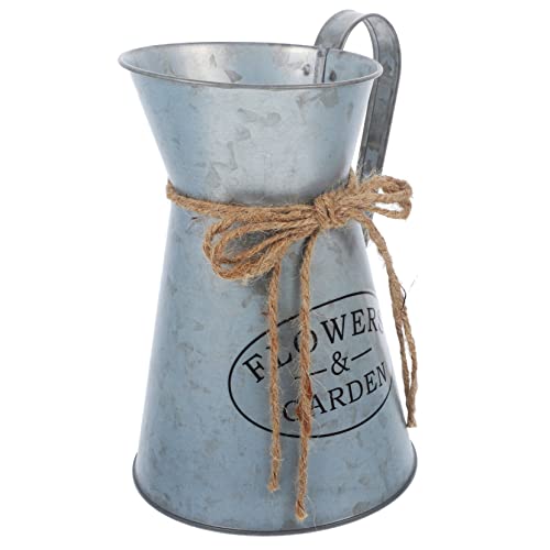 Cabilock Rustikaler Blumeneimer mit Griff Langlebiger Vintage Blumentopf für Getrocknete Blumen Französische Dekovase Vielseitiger Pflanzer für Tisch und Wohnraumgestaltung von Cabilock