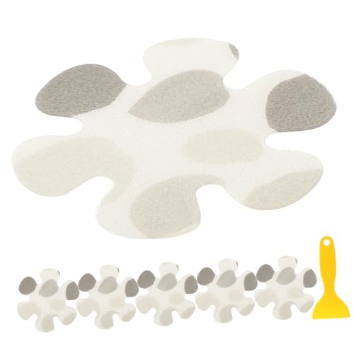 Cabilock Rutsch Badezimmeraufkleber Teiliges Blumenform Selbstklebend rutschfeste Badezimmermatte für Dusche und Badewanne Inklusive Werkzeug von Cabilock