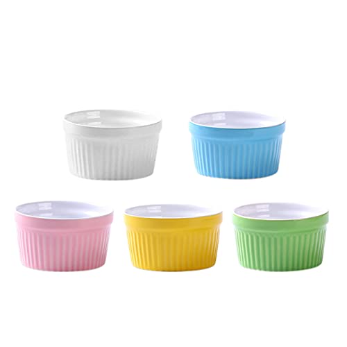 Schalen Torte 5 Stücke Cupcake Pudding Frmchen Porzellan Muffinfrmchen Backform Keramik Auflauffrmchen Pastetenform Saucenschalen Sch für Creme Brulee（Zufällige Farbe） von Cabilock