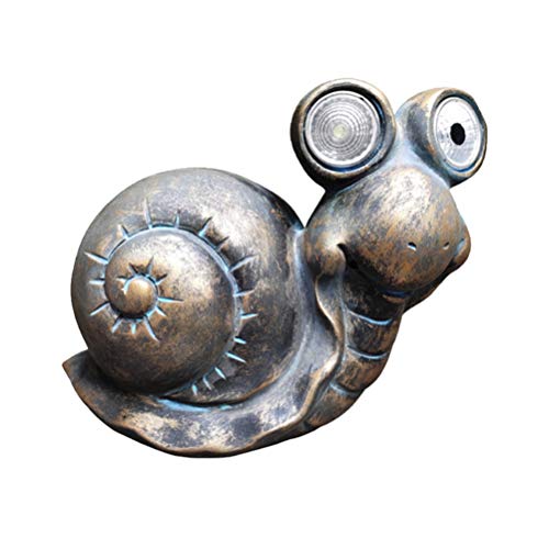 Cabilock Schneckengarten Solarlampe Solar Tier Lichter mit LED-Lichtern Garten Statue Metall Hof Kunst Dekoration für Terrasse Hinterhof Kunst Rasen Ornamente Solar Schnecke von Cabilock