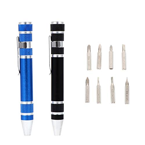 Cabilock Mehrzweckwerkzeug 2 Stücke Mini Schraubendreher Set Schraubenzieher Kit 8 In 1 Pr?zisionen Reparaturwerkzeug für Smartphone PC Laptop Brillen Mini-tool Schraubendreher Stift von Cabilock