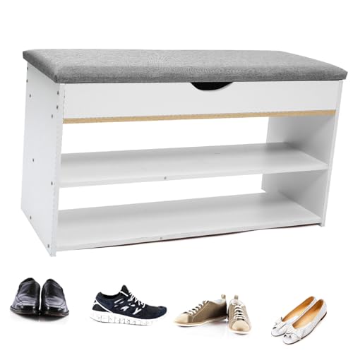 Cabilock Schuhbank mit Stauraum Klapp Design Sitzbank Schuhregal für Flur Eingang Schuhschrank Sitzfläche Robuste Aufbewahrung für Schuhe Socken und Accessoires Cabilock Schuhbank mit Stauraum Klapp Design Sitzbank Schuhregal für Flur Eingang Schuhschrank Sitzfläche Robuste Aufbewahrung für Schuhe Socken und Accessoires von Cabilock