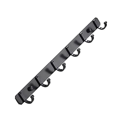 Cabilock Schwarze Wandhakenleiste aus Korrosionsbeständigem Aluminium mit Haken Rostfrei für Küche Bad Flur Praktische Garderobenhaken zur Ordentlichen Aufbewahrung von Handtüchern und von Cabilock