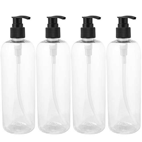 Cabilock Shampoo Spender Schwarz 4 Stück 500Ml Leere Pumpflasche zum Befüllen Pumpflasche Shampoo Shampooflasche zum Befüllen Presse Pumpflasche Seifenspender 500ml von Cabilock